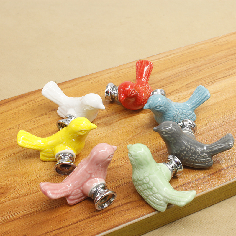 Paidu Manufacturers Ceramic Handle Dolphin Children Cartoon Handle Cabinet Drawer European Modern Simple Single Hole Handle Factory Direct Sales