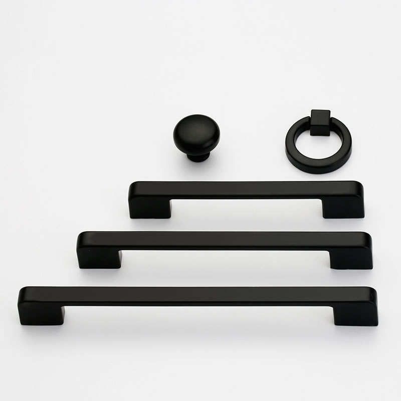 Paidu Manufacturer Modern Minimalist Zinc Alloy Handle American-style Black Extended Furniture Hardware Cabinet Wardrobe Door Handle